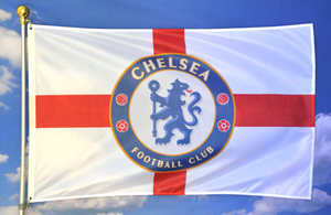 Chelsea FC & England Car Flag 